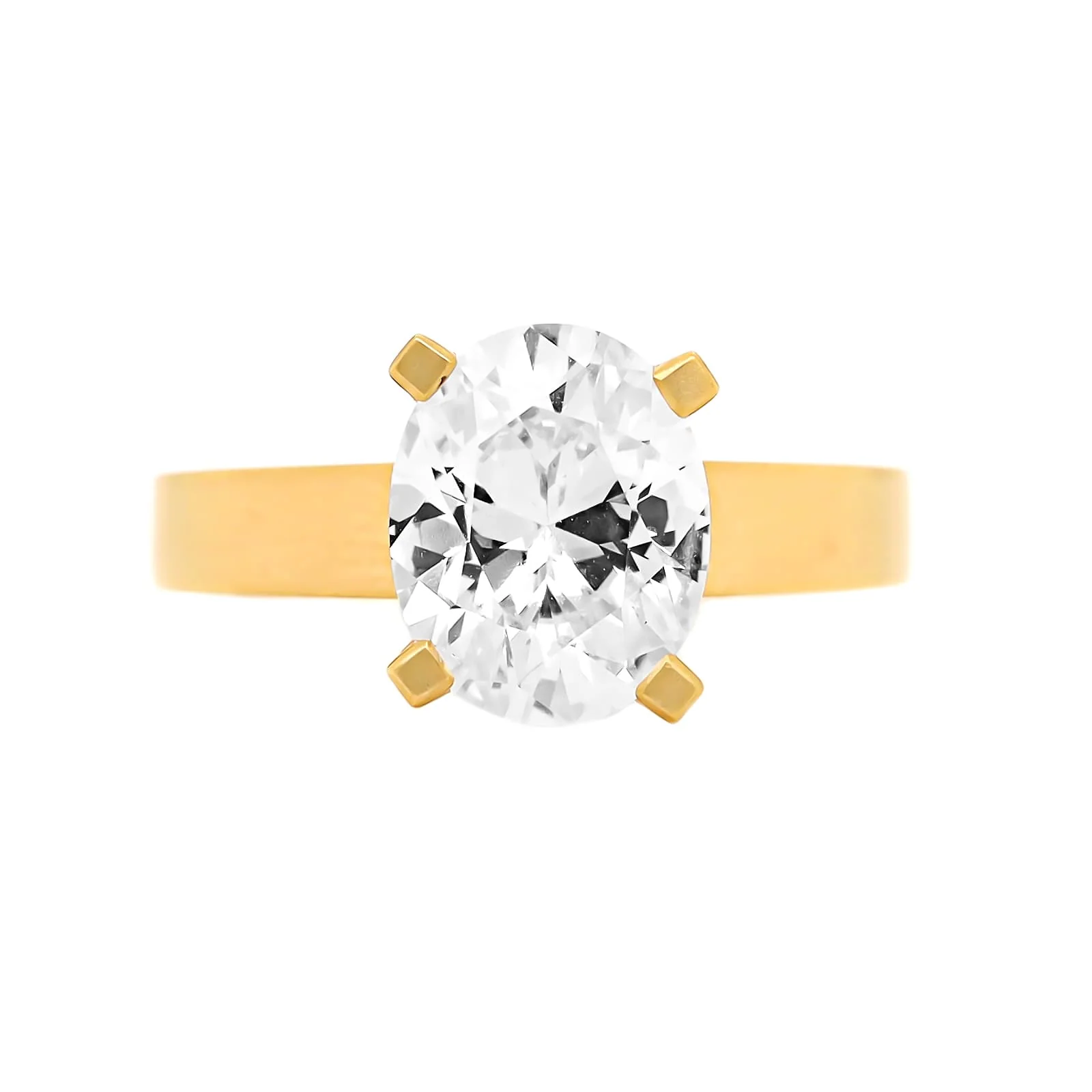 18K Yellow Gold 4 Prong Cathedral Mounted Diamond Engagement Ring Setting - Image 5