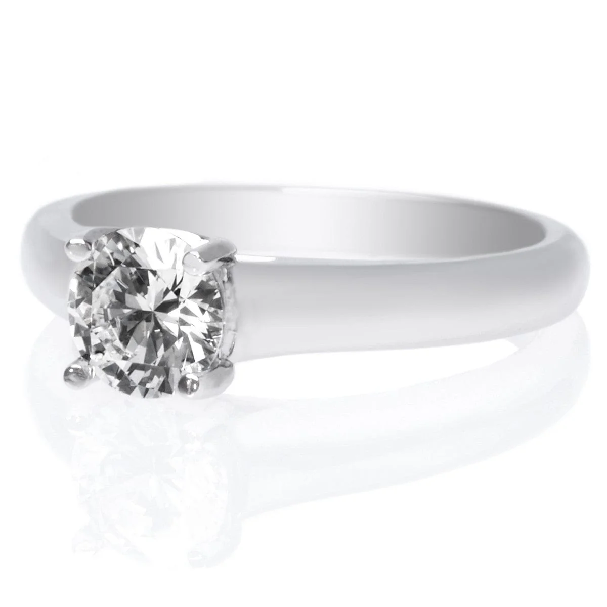 Platinum 4 Prong Solitaire Engagement Ring Setting - Image 2