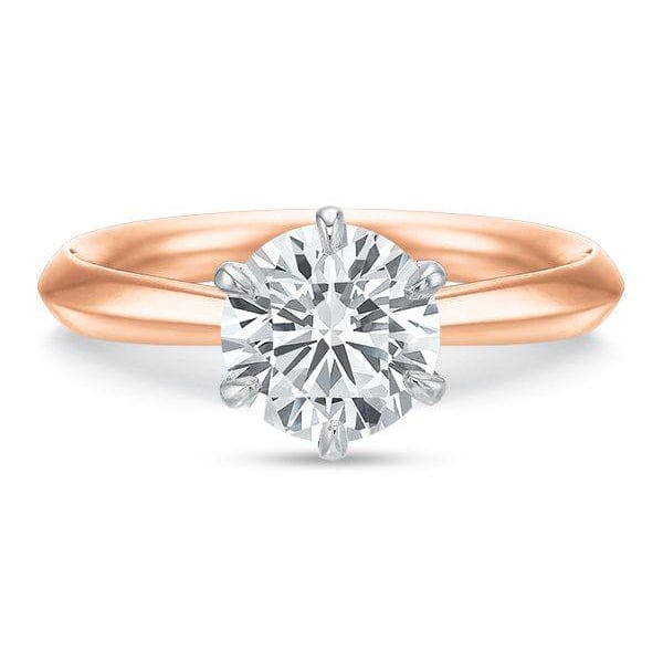 18K Yellow Gold Classic Solitaire 6 Prong Engagement Ring Setting - Image 5