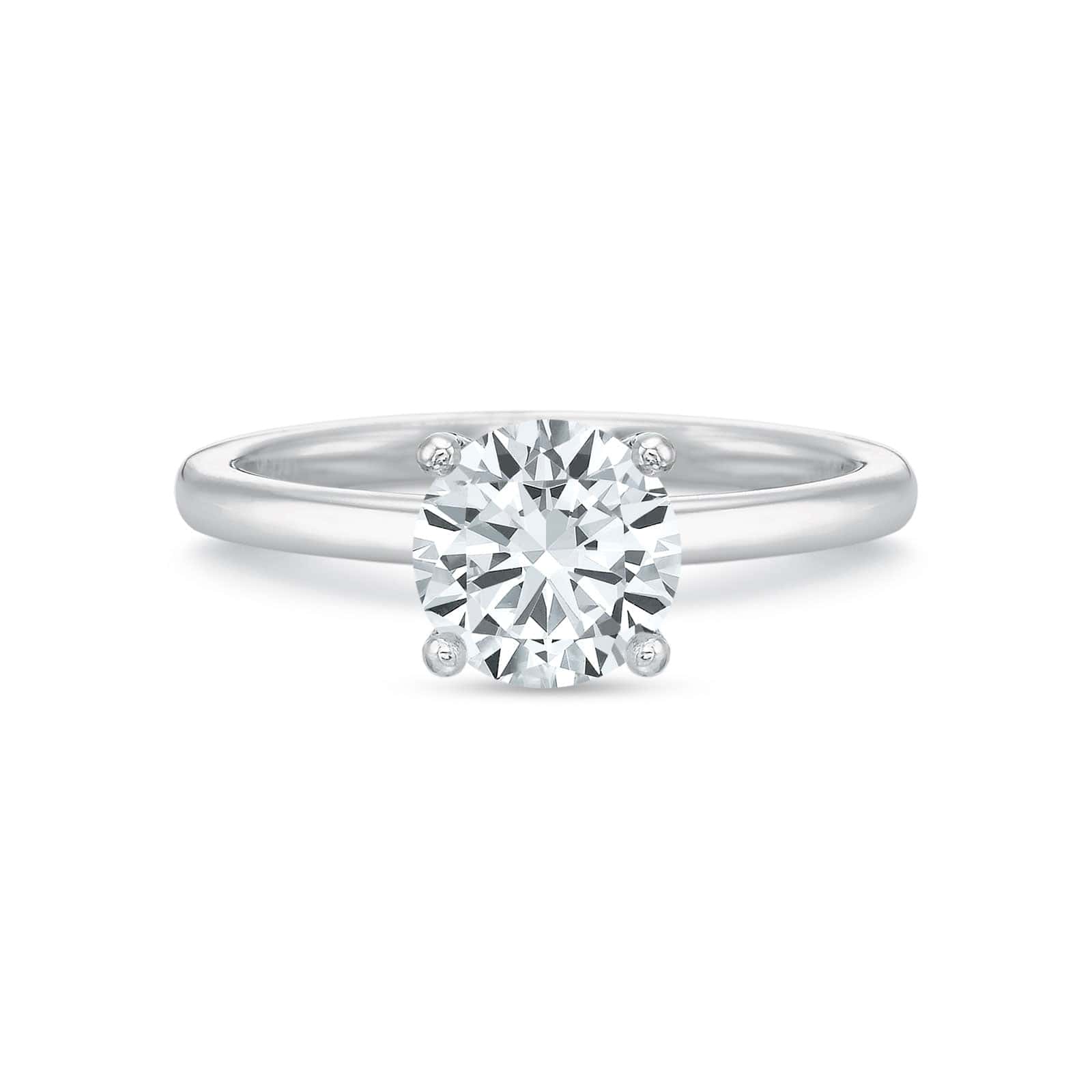 Platinum 4 Prong Solitaire Engagement Ring Setting