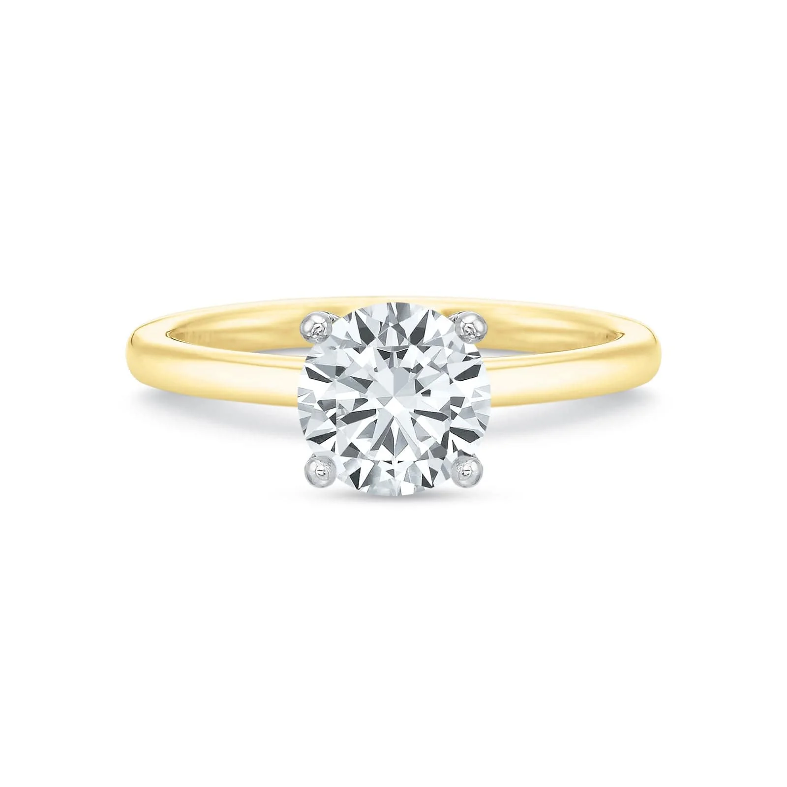 18K Yellow Gold Solitaire Engagement Ring Setting