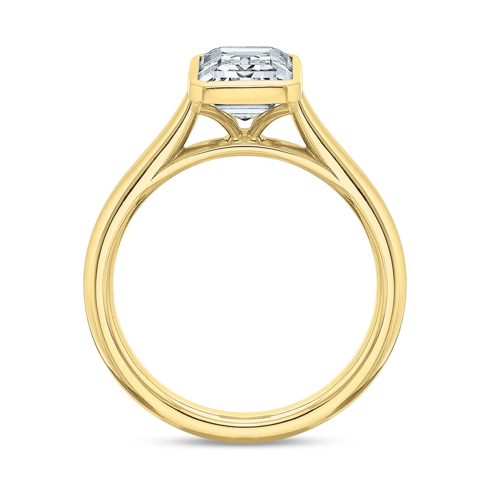 18K Yellow Gold Cathedral Engagement Ring Setting - Image 3