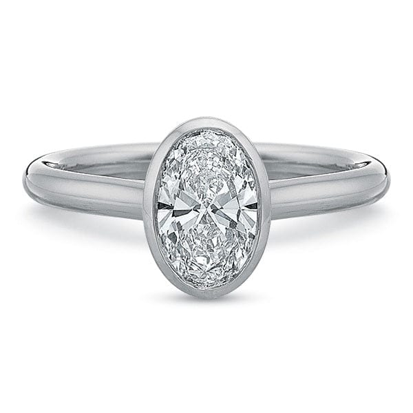 Platinum Bezel Set Cathedral Engagement Ring Setting