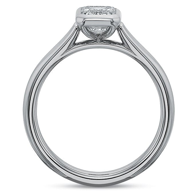 Platinum Bezel Set Cathedral Engagement Ring Setting - Image 6