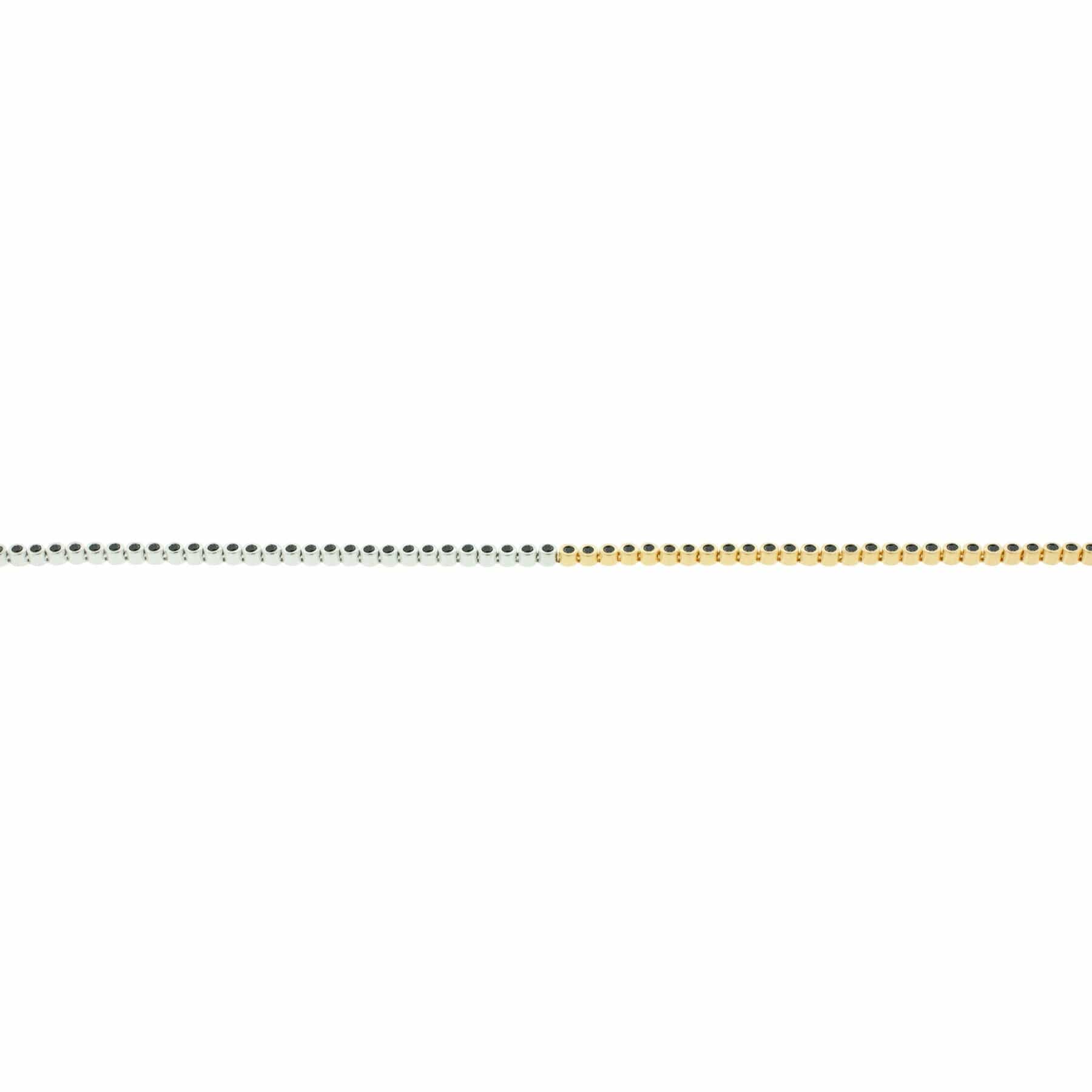 Luis Morais 14K Two-Tone Gold Black and White Diamond Tennis Bracelet - Image 2