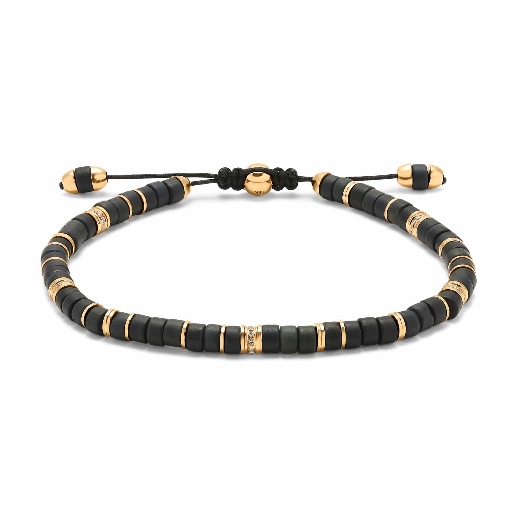 Maor 18K Yellow Gold Diamond and Blue Tiger Eye Tucson Bracelet