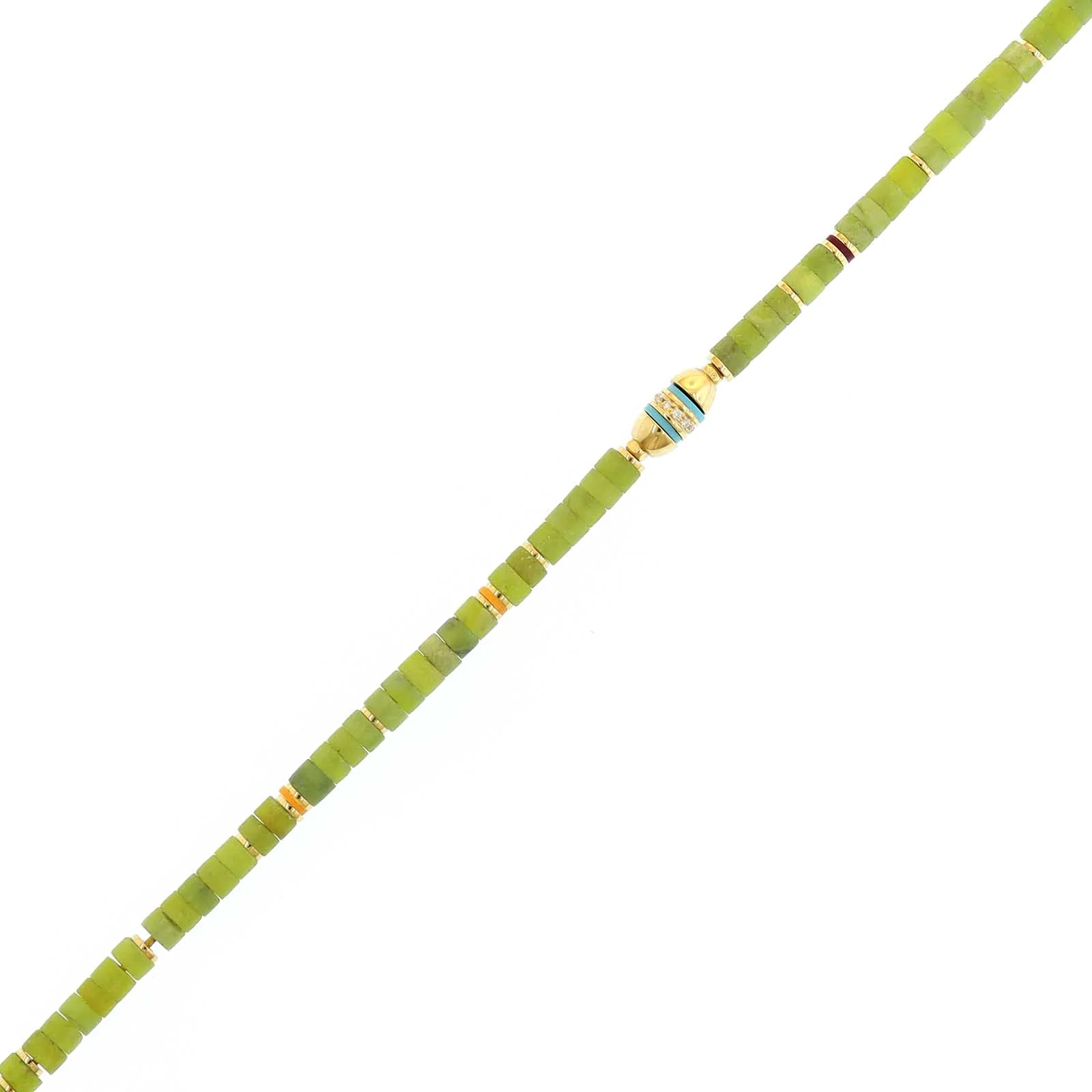 Maor 18K Yellow Gold Diamond and Green Jade Cherish Bracelet - Image 2