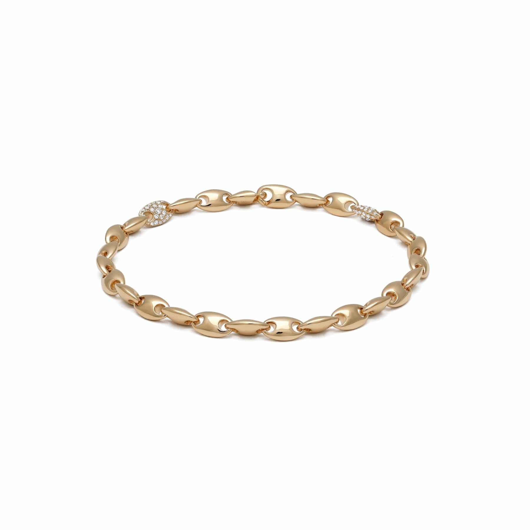 Maor 18K Yellow Gold Diamond Neo Oval Link Bracelet