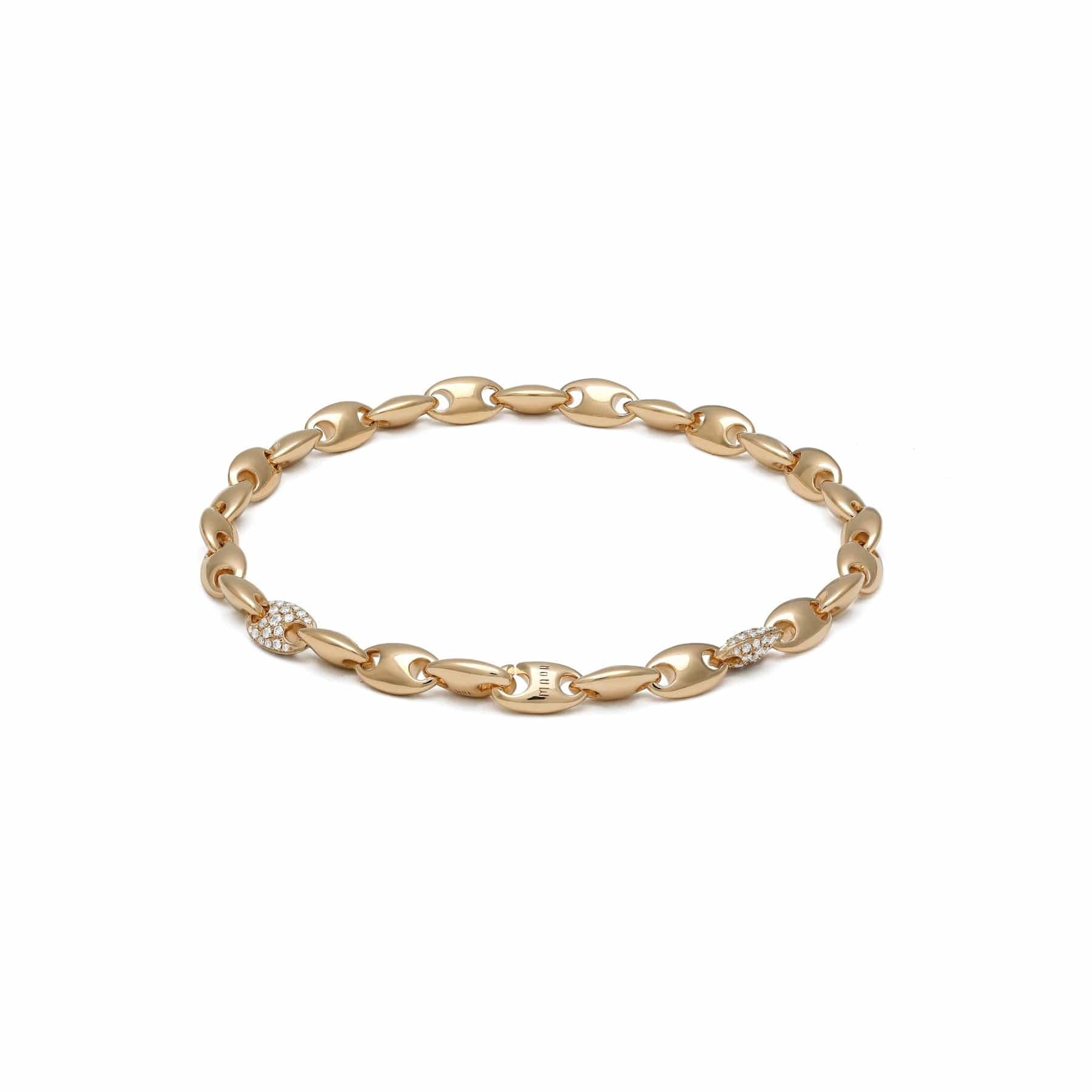 Maor 18K Yellow Gold Diamond Neo Oval Link Bracelet - Image 3