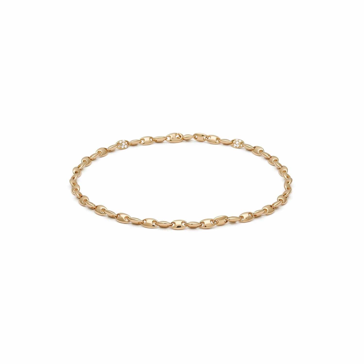 Maor 18K Yellow Gold Diamond Neo Oval Link Bracelet