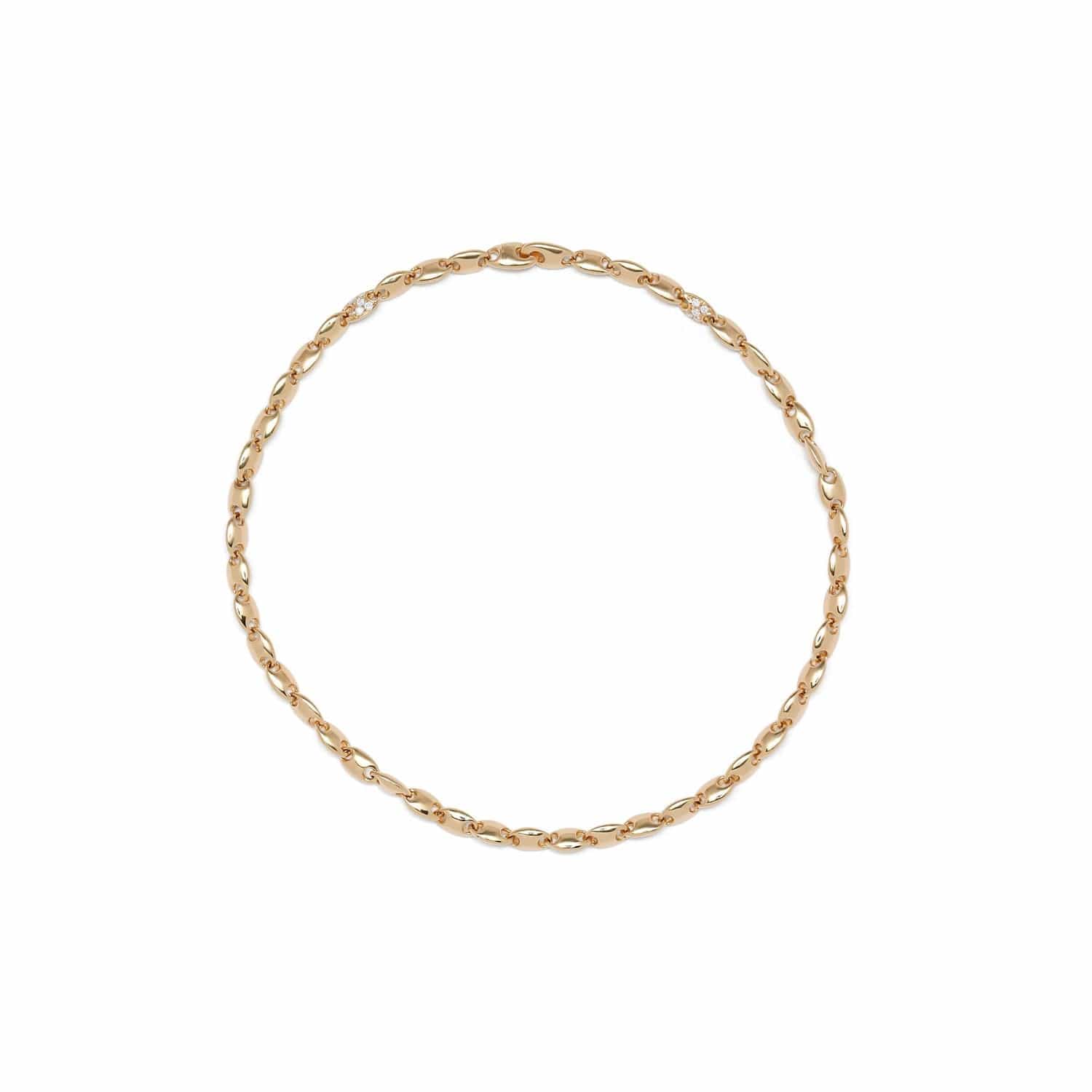 Maor 18K Yellow Gold Diamond Neo Oval Link Bracelet - Image 3