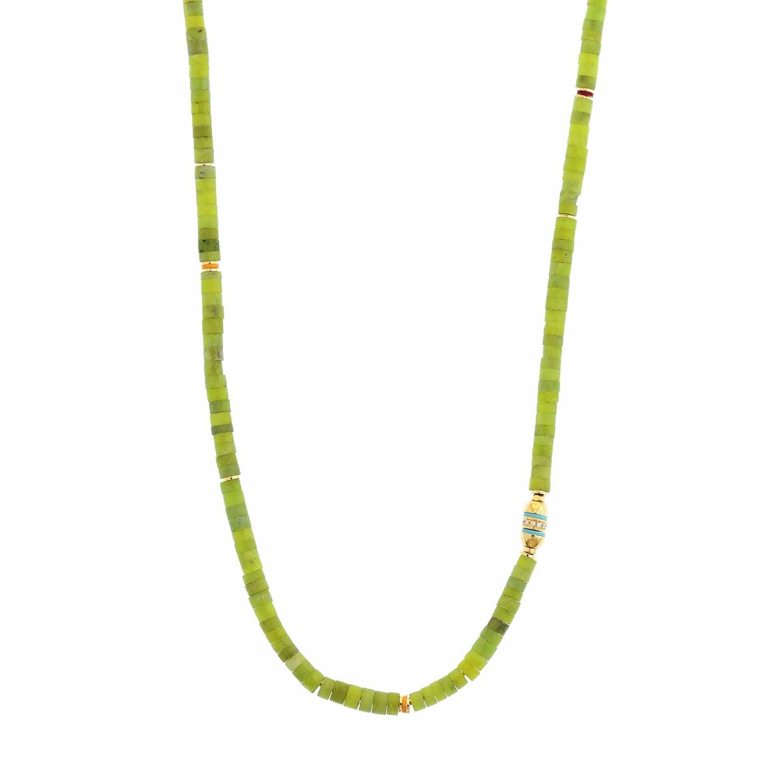Maor 18K Yellow Gold Green Jade and Diamond Cherish Wrap Bracelet or Necklace