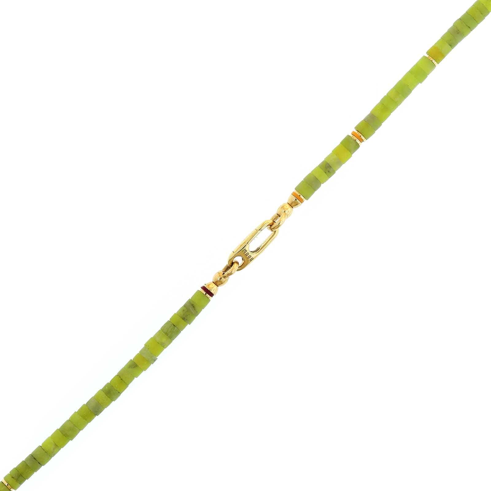 Maor 18K Yellow Gold Green Jade and Diamond Cherish Wrap Bracelet or Necklace - Image 2