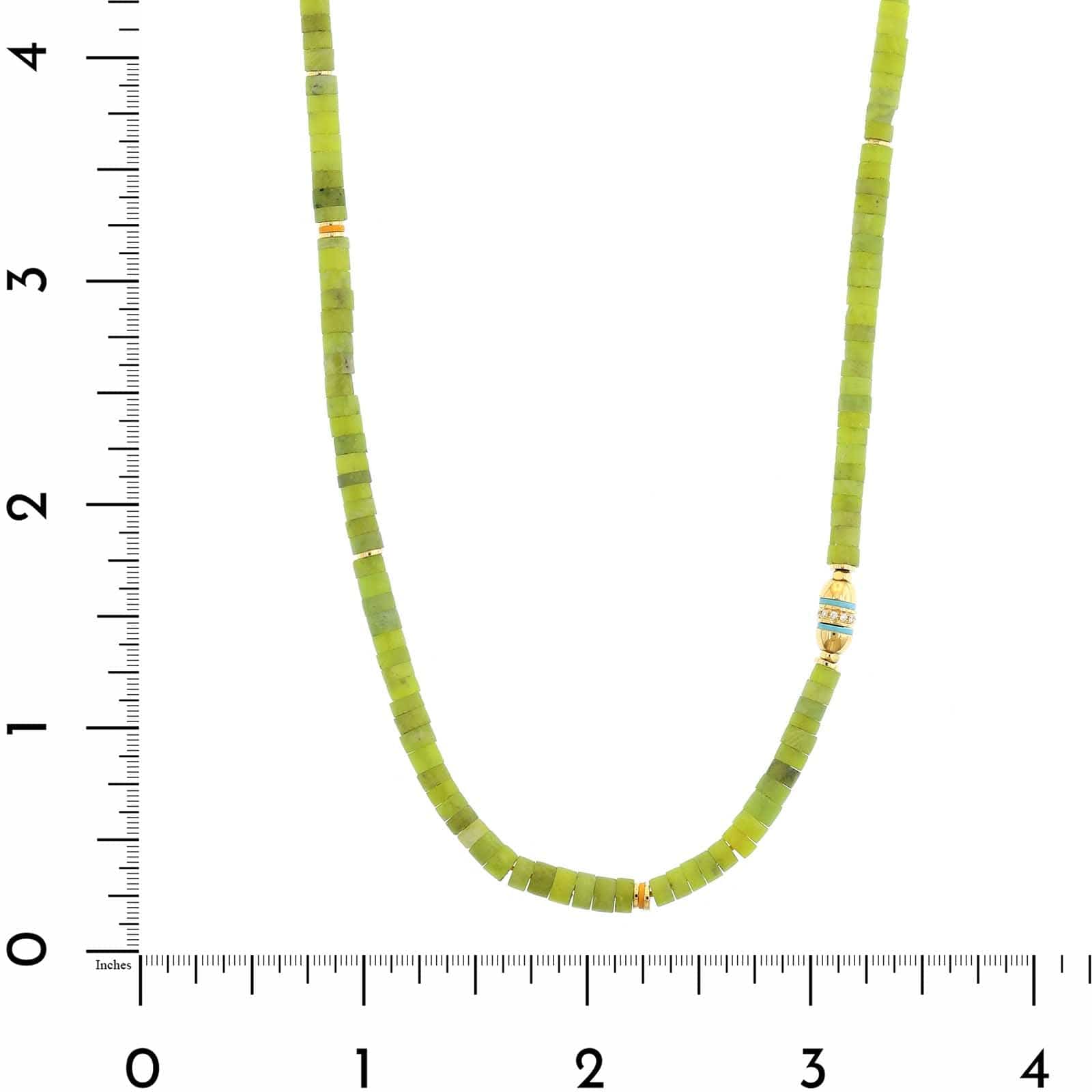 Maor 18K Yellow Gold Green Jade and Diamond Cherish Wrap Bracelet or Necklace - Image 3