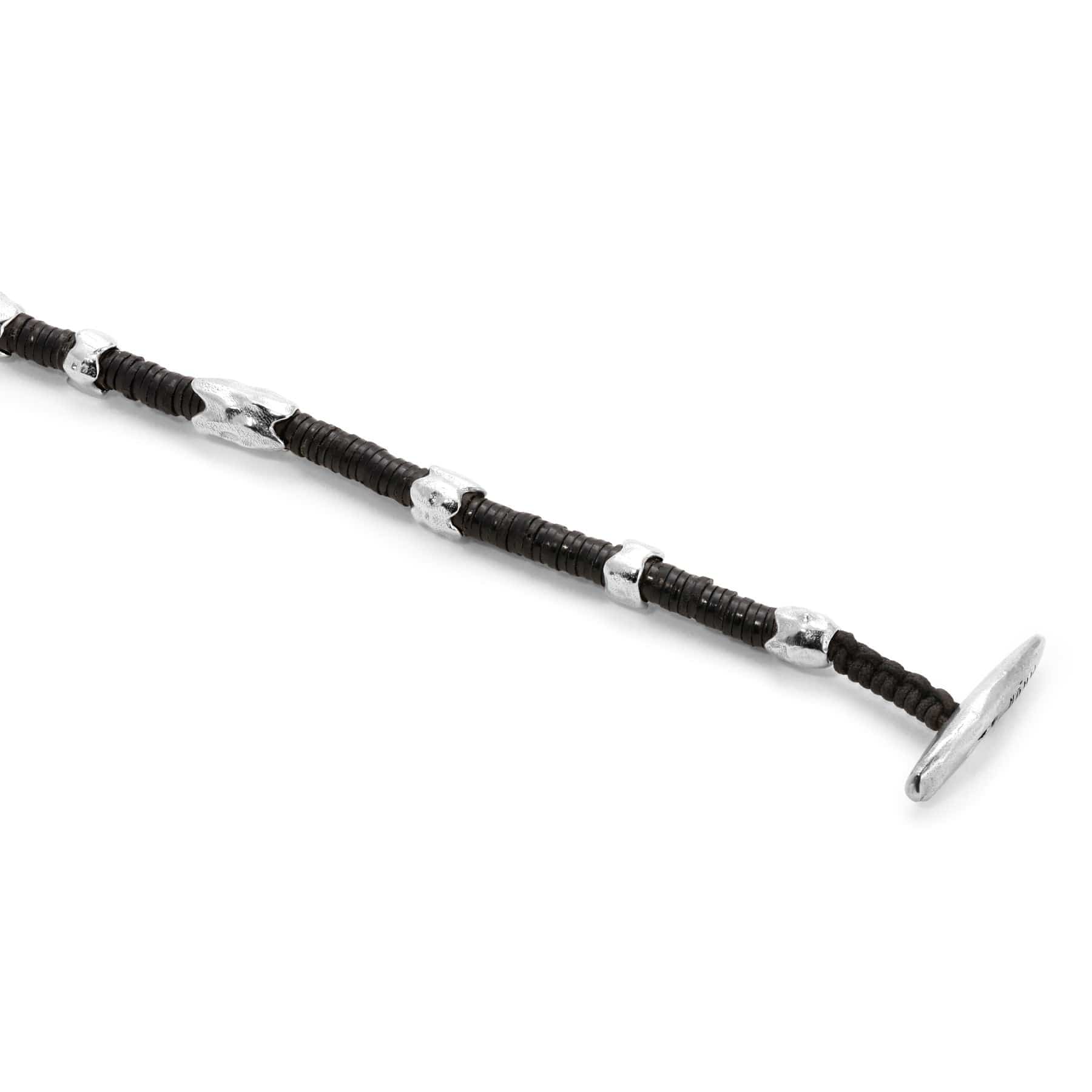 Maor Sterling Silver Black African Bead Dryp Bracelet - Image 3
