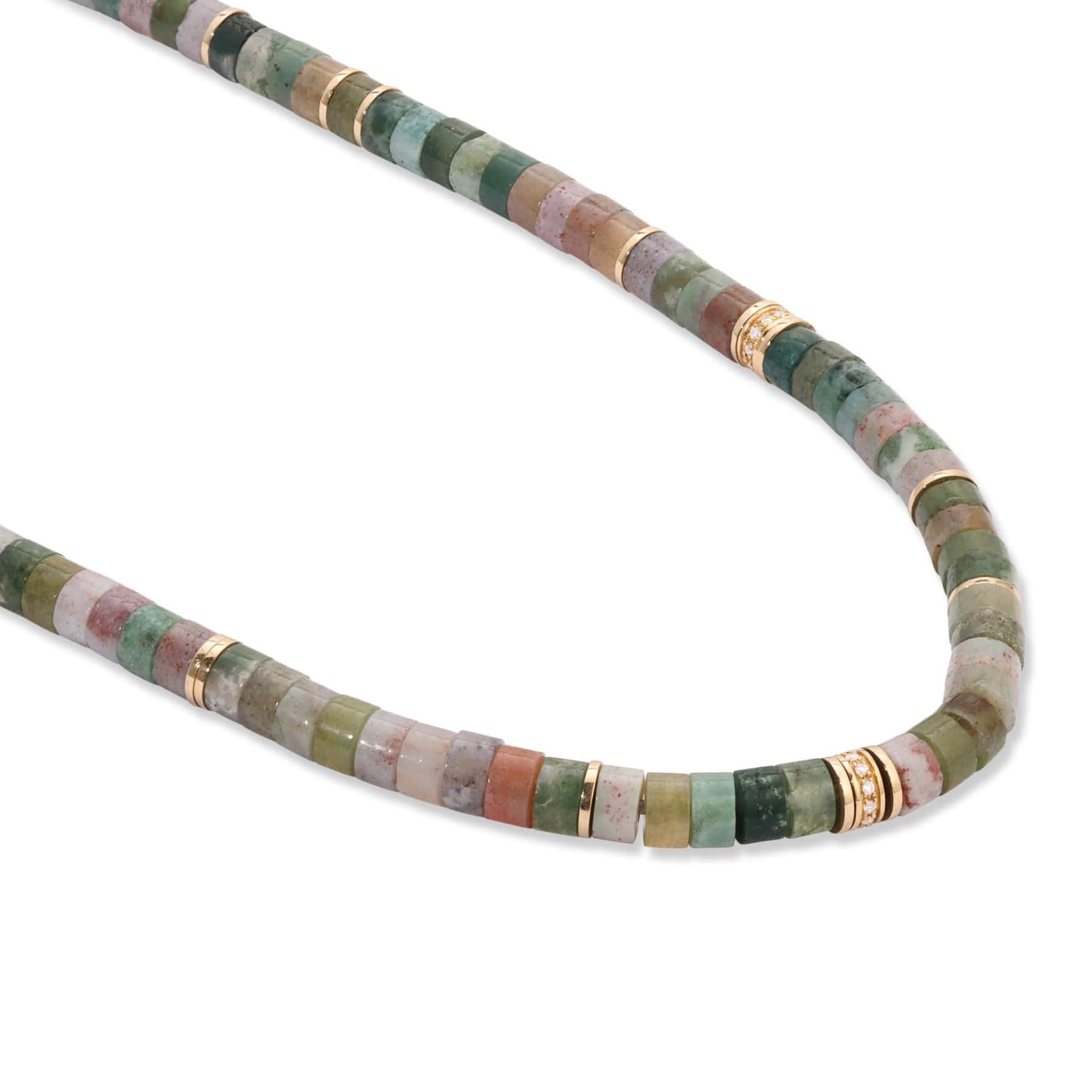Maor 18K Yellow Gold Diamond and India Agate Tucson Necklace - Image 3