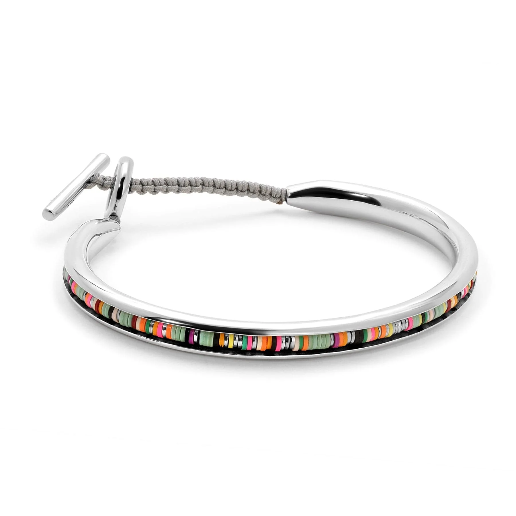 Maor Sterling Silver Green African Tunal Round Cuff Bracelet - Image 2