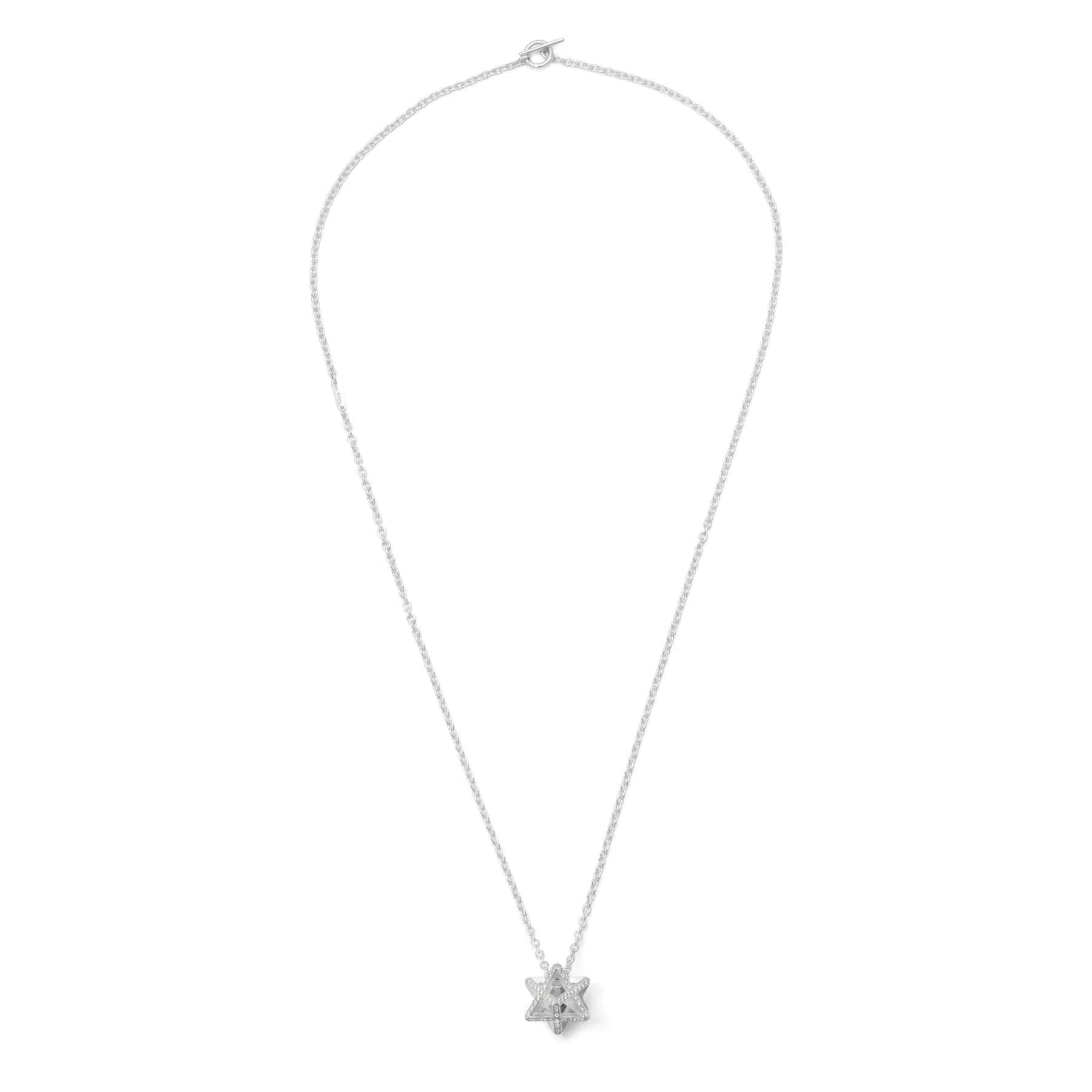 Maor Sterling Silver Pave Diamond Celestial Merkabah Pendant Necklace - Image 2