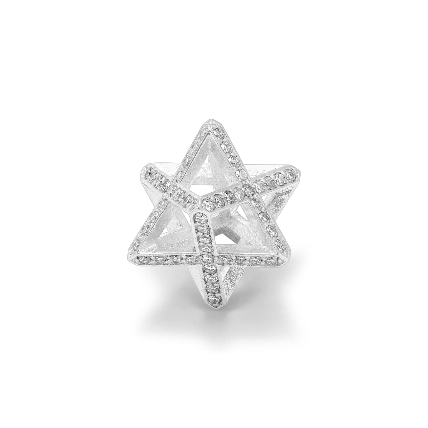 Maor Sterling Silver Pave Diamond Celestial Merkabah Pendant Necklace - Image 3