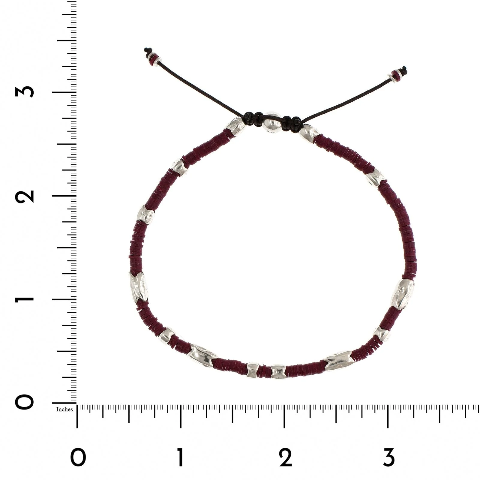 Maor Sterling Silver Wine African Bead Dryp Bracelet - Image 2