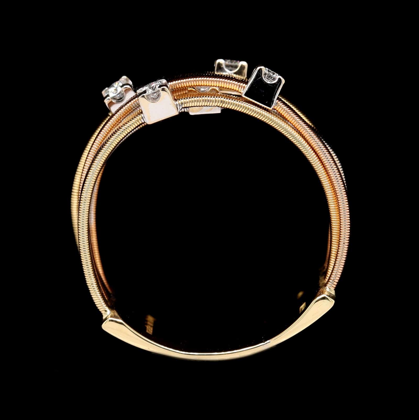 Marco Bicego 18K Tri-color Gold Estate Diamond Ring - Image 4