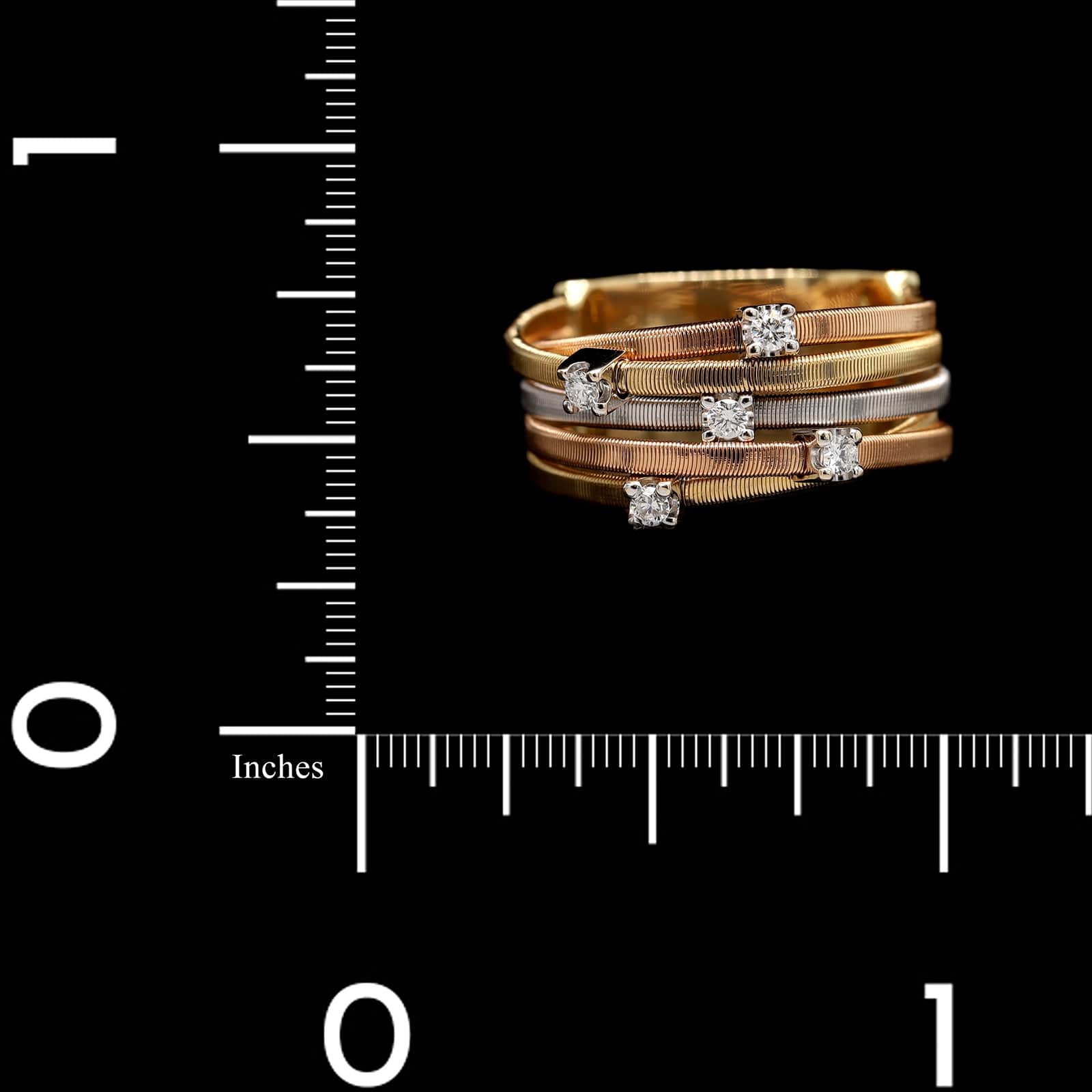 Marco Bicego 18K Tri-color Gold Estate Diamond Ring - Image 5