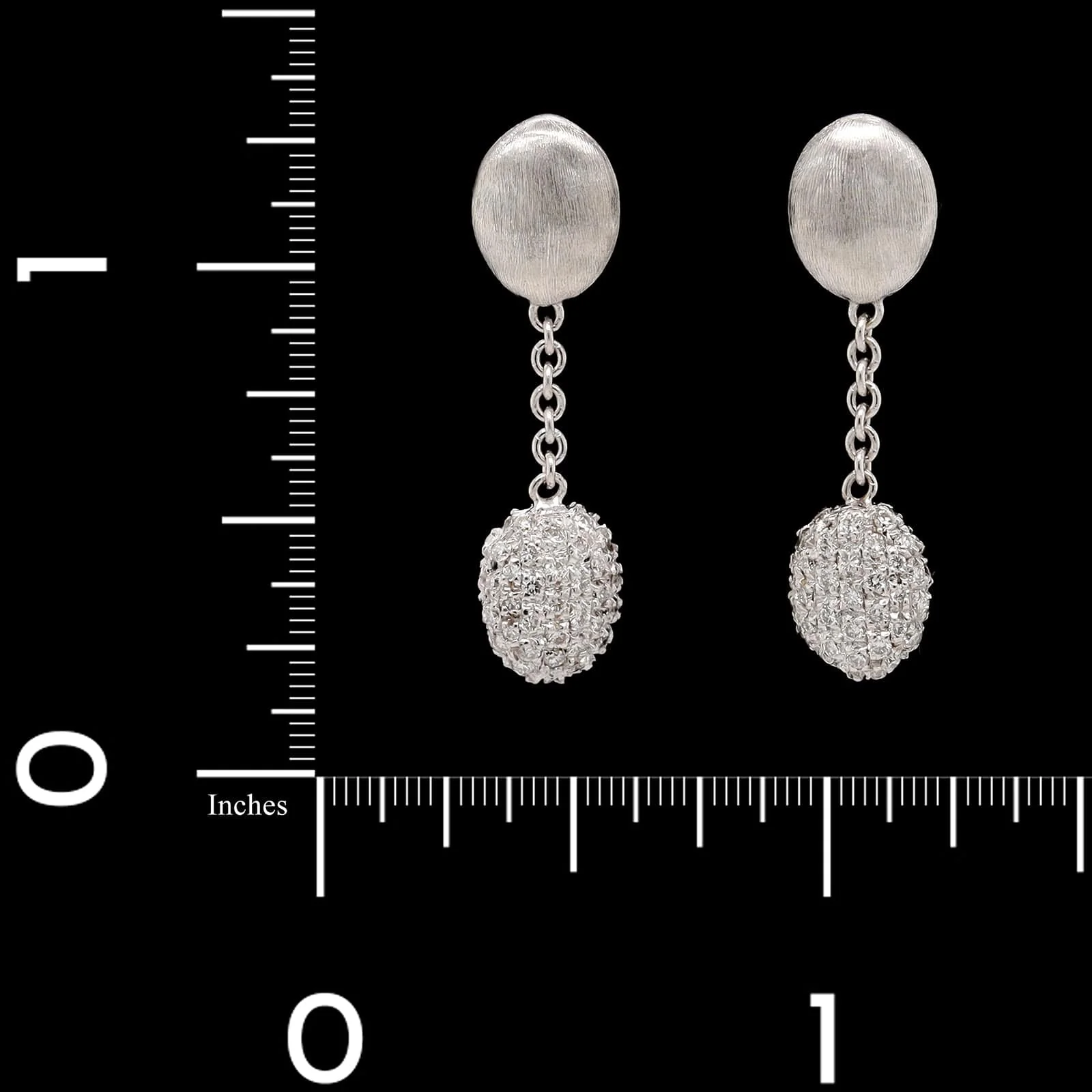 Marco Bicego 18K White Gold Estate Diamond Pave Sviglia Drop Earrings - Image 2