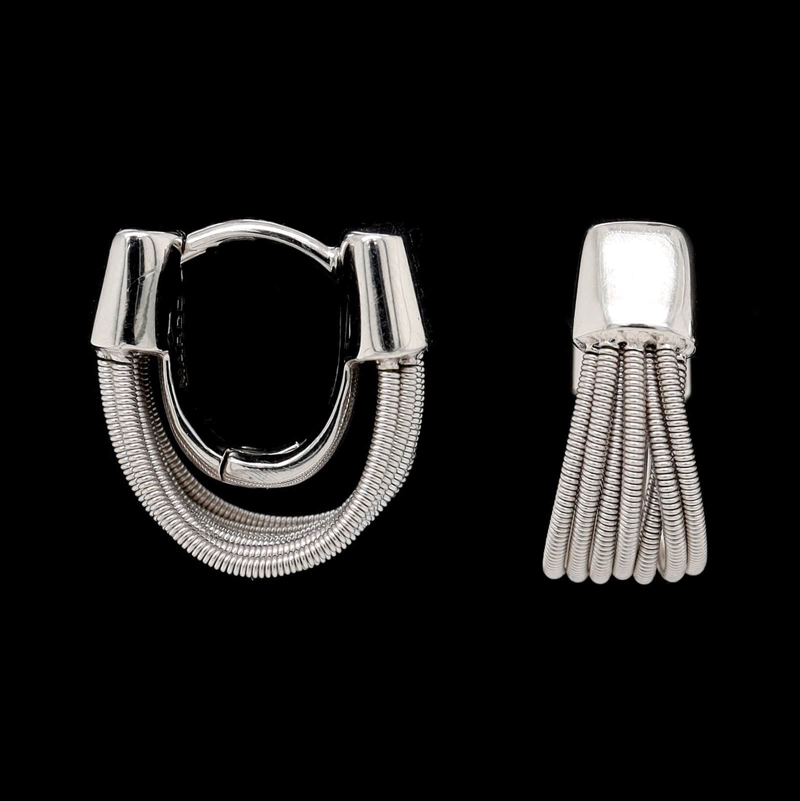 Marco Bicego 18K White Gold Estate Madagascar Hoop Earrings