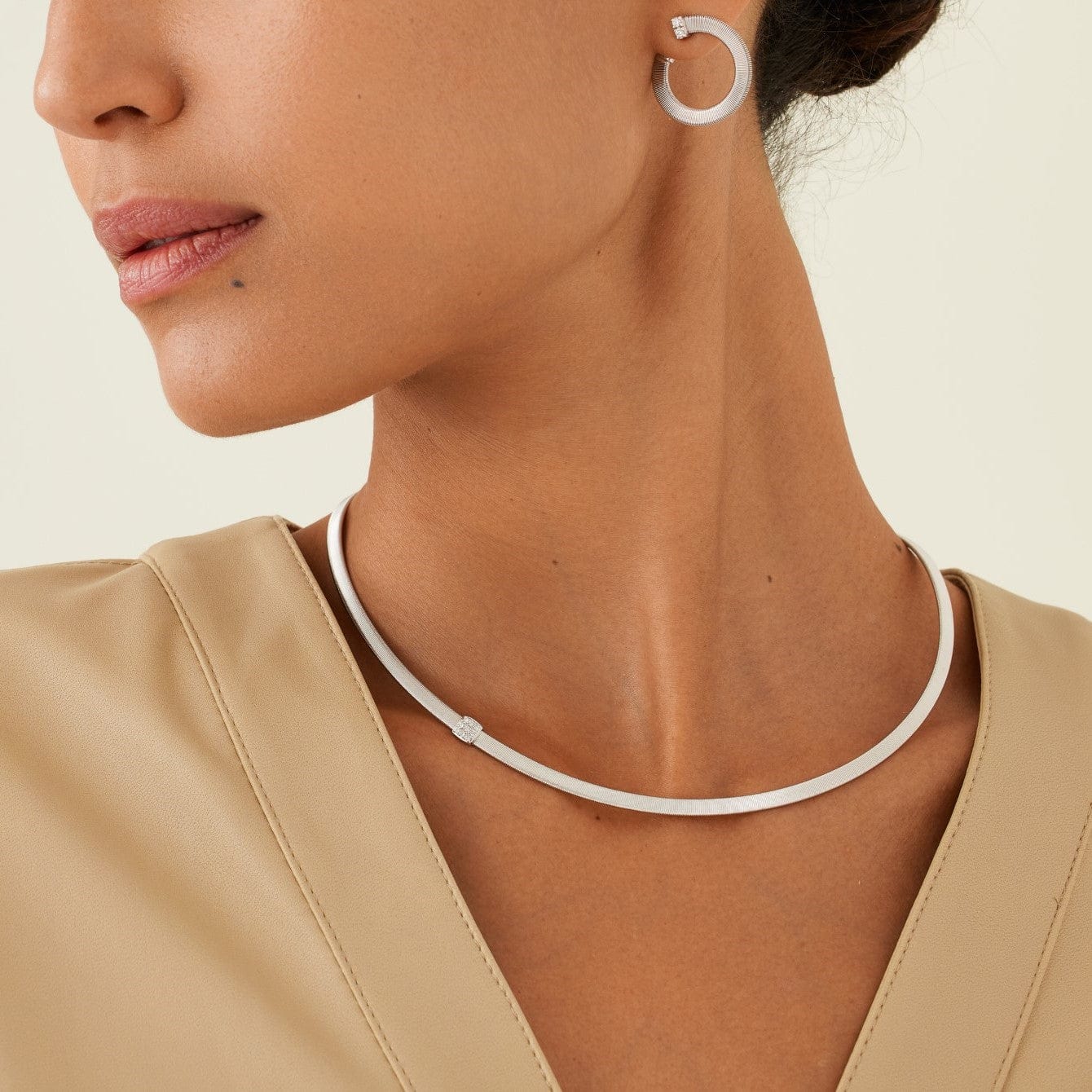 Marco Bicego 18K White Gold Masai Collar Necklace - Image 3