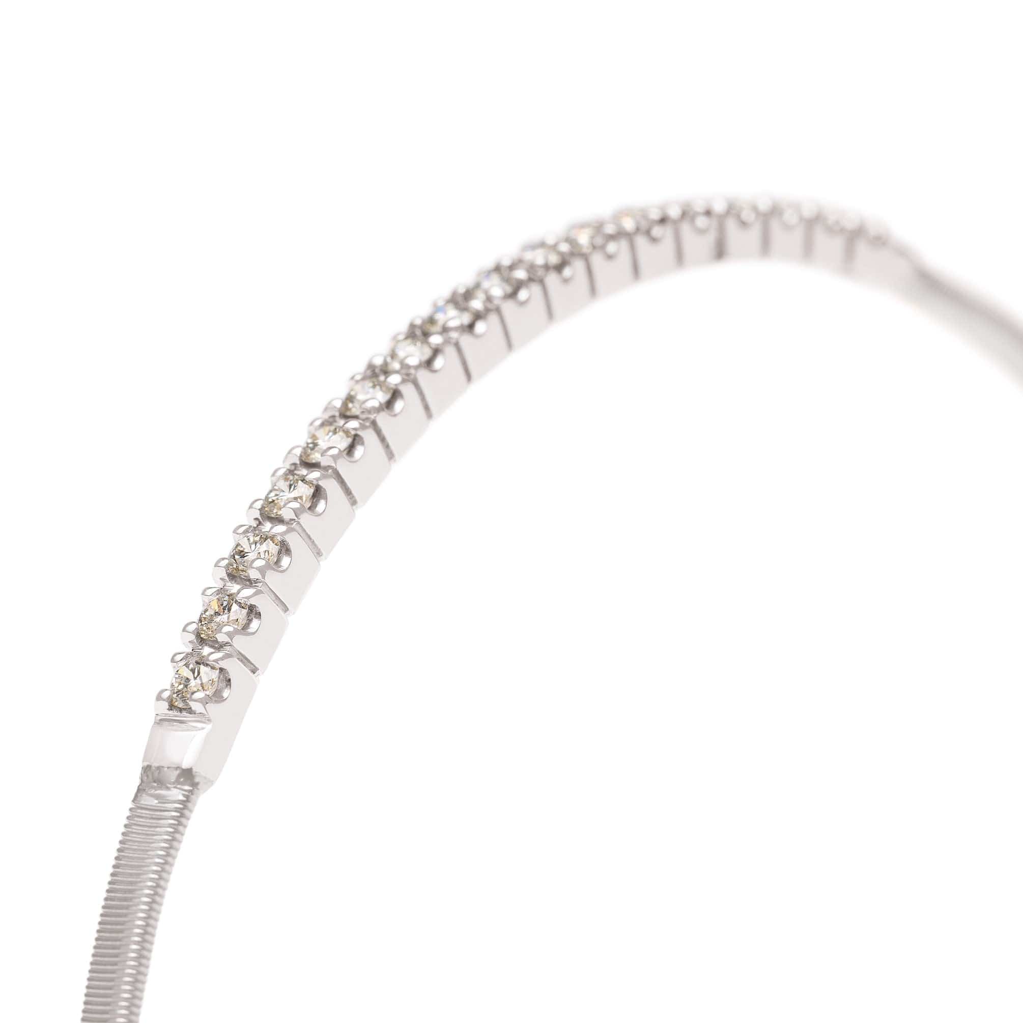Marco Bicego 18K White Gold Masai Single Strand Diamond Bracelet - Image 2