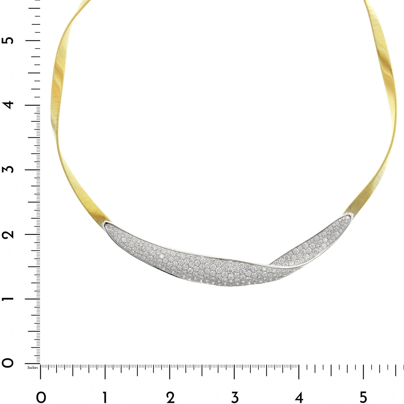 Marco Bicego 18K Yellow and White Gold Marrakech Pave Diamond Necklace - Image 4