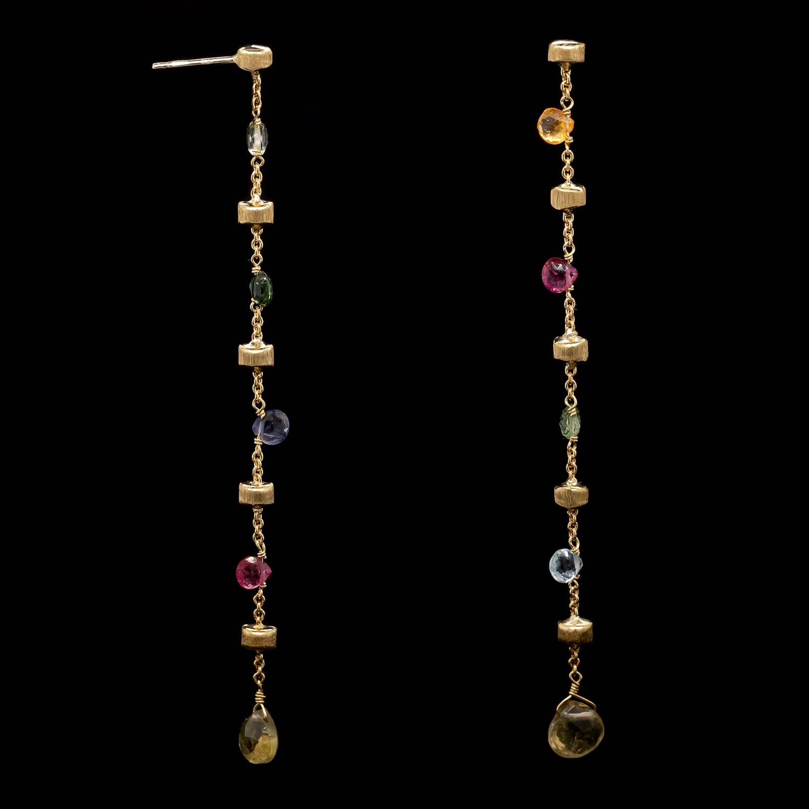 Marco Bicego 18K Yellow Estate Gold Paradise Mixed Gemstone Earrings