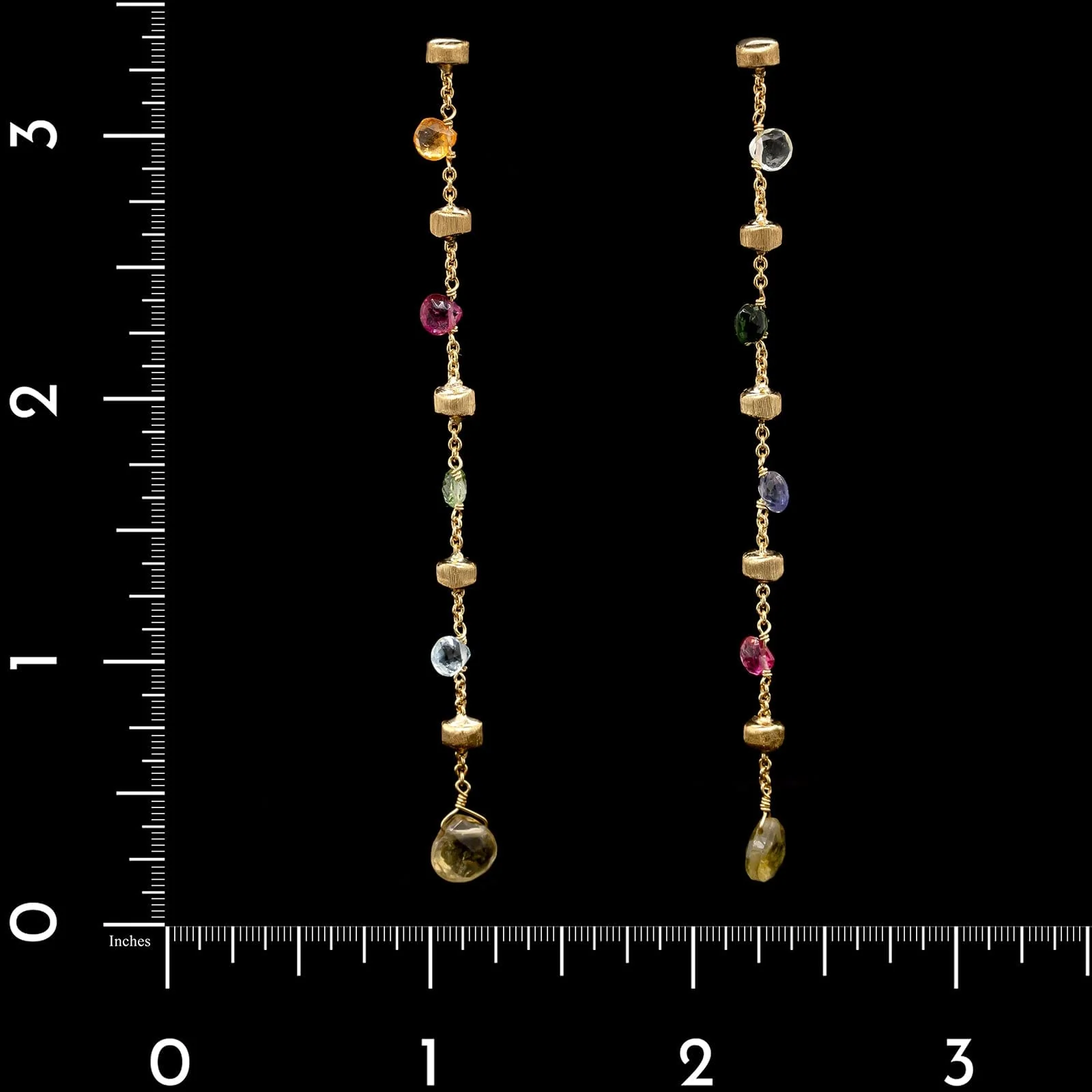 Marco Bicego 18K Yellow Estate Gold Paradise Mixed Gemstone Earrings - Image 2