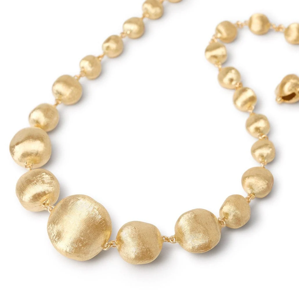 Marco Bicego 18K Yellow Gold Africa Graduated Bead Necklace - Image 3
