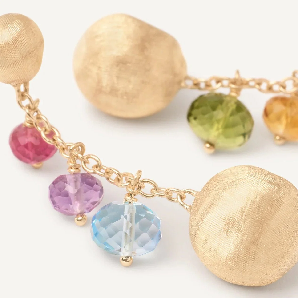 Marco Bicego 18K Yellow Gold Africa Multi Stone Drop Earrings - Image 3