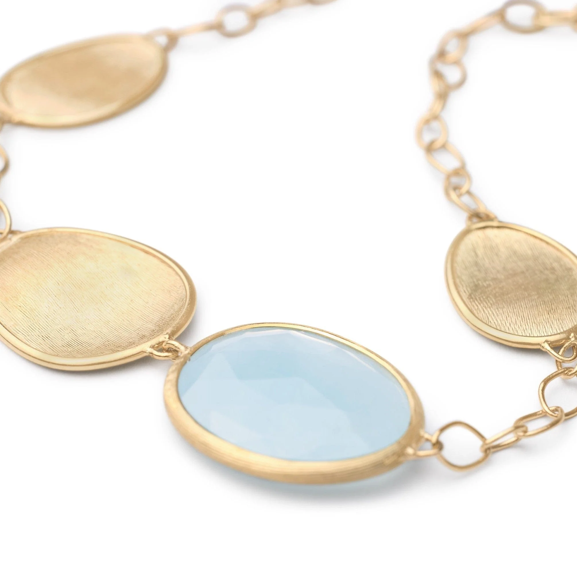 Marco Bicego 18K Yellow Gold Aquamarine Lunaria Bracelet - Image 2