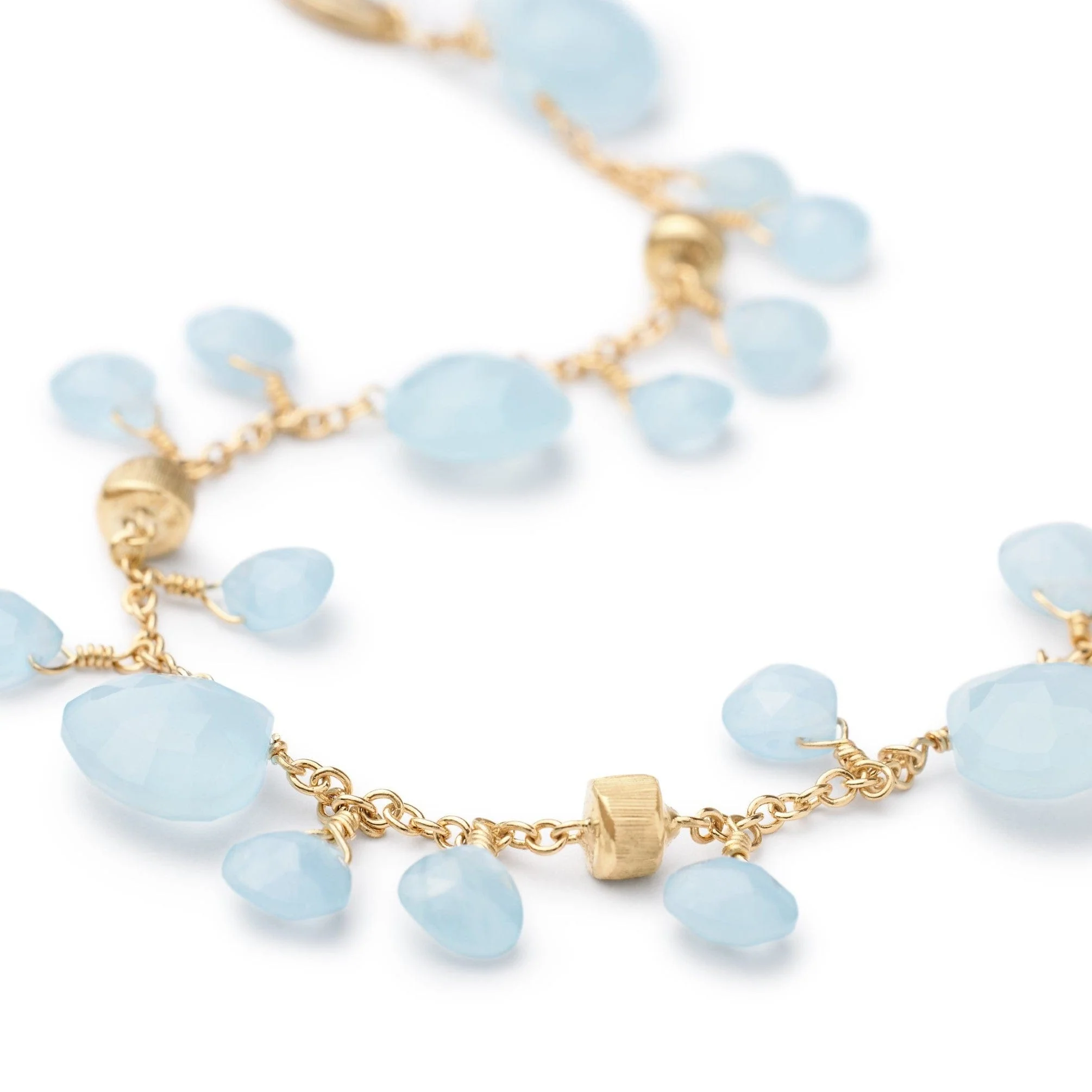 Marco Bicego 18K Yellow Gold Aquamarine Paradise Single Strand Bracelet - Image 2