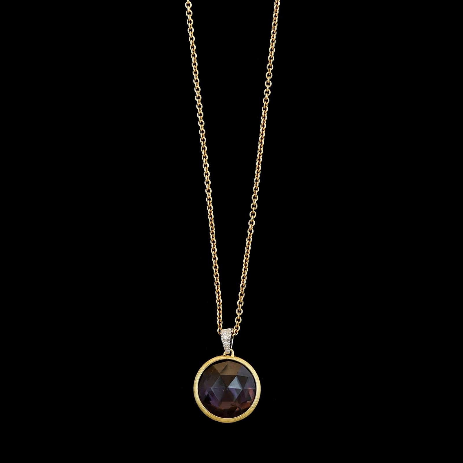 Marco Bicego 18K Yellow Gold Estate Amethyst and Diamond Delicato Pendant Necklace