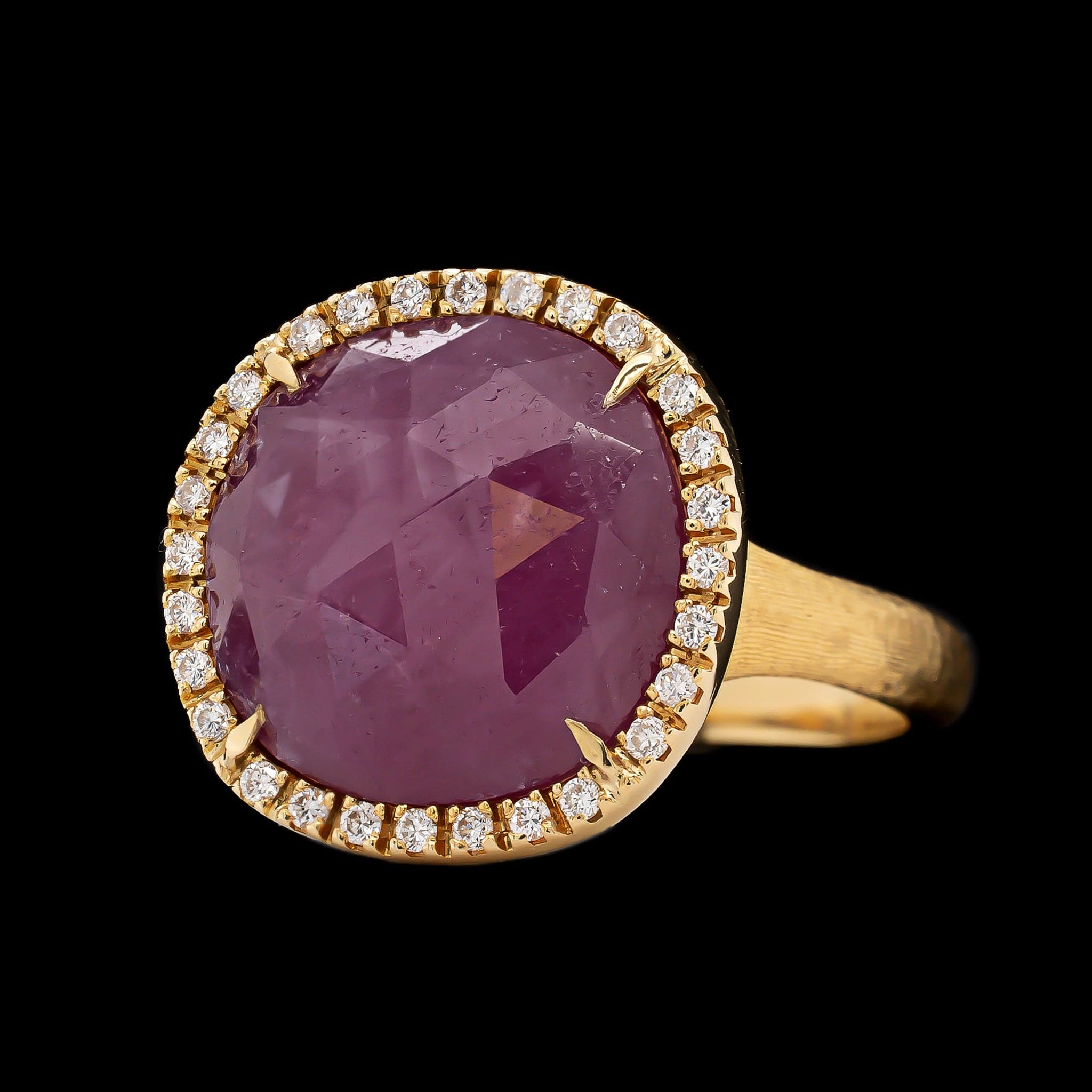 Marco Bicego 18K Yellow Gold Estate Pink Sapphire and Diamond Jaipur Ring