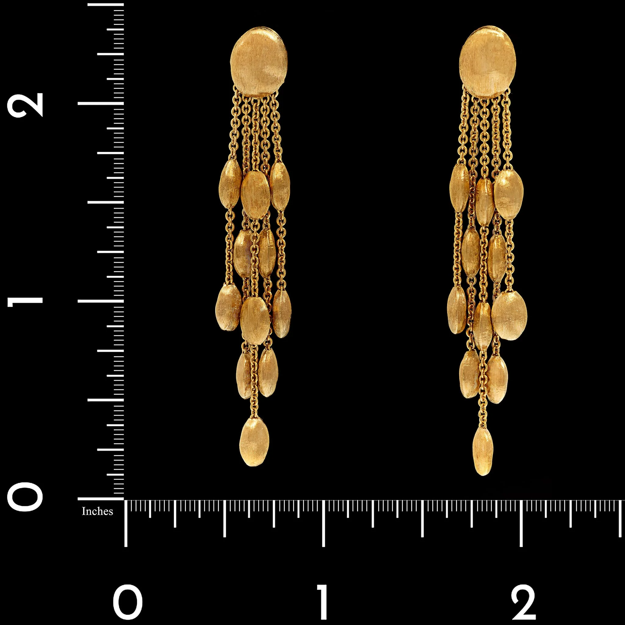 Marco Bicego 18K Yellow Gold Estate Siviglia Five Strand Earrings - Image 2