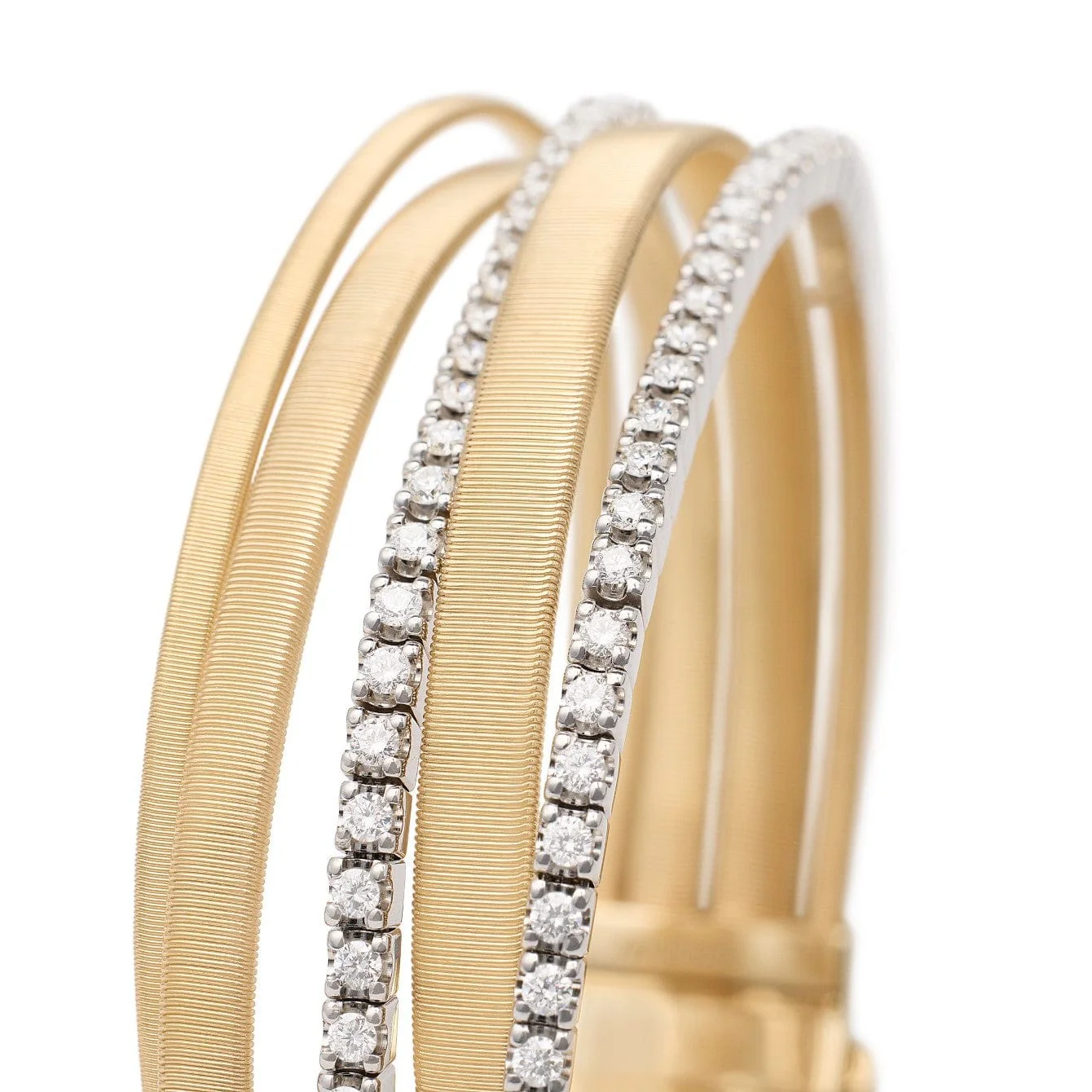 Marco Bicego 18K Yellow Gold Five Row Diamond Masai Bracelet - Image 2