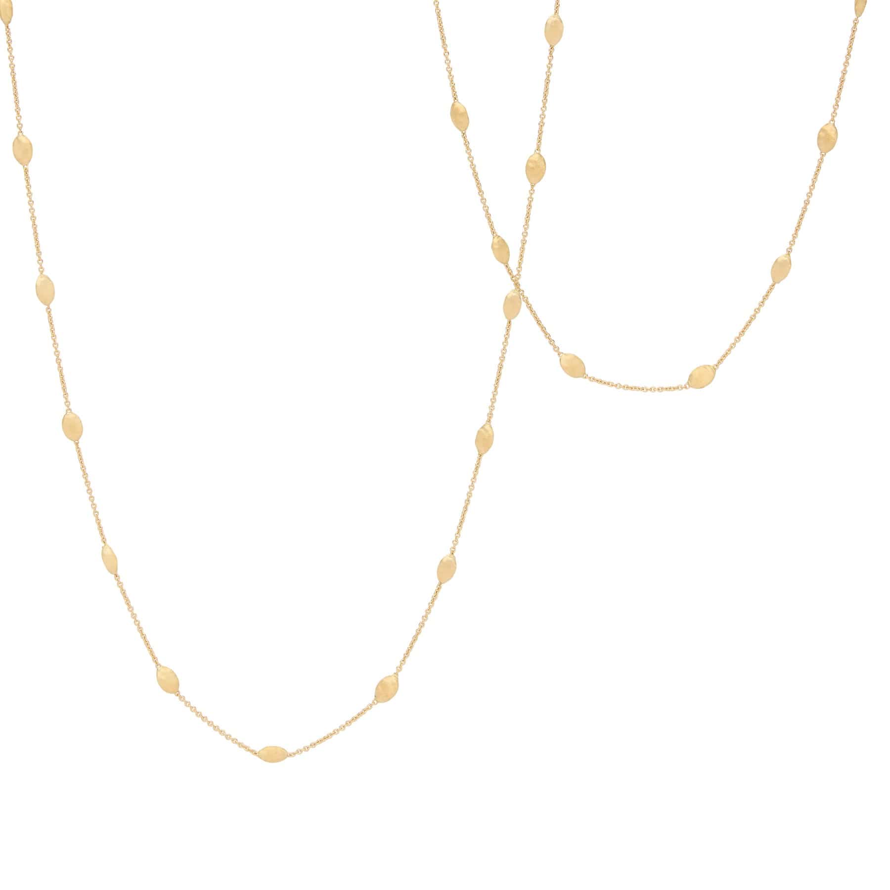 Marco Bicego 18K Yellow Gold Long Siviglia Small Bean Necklace - Image 3