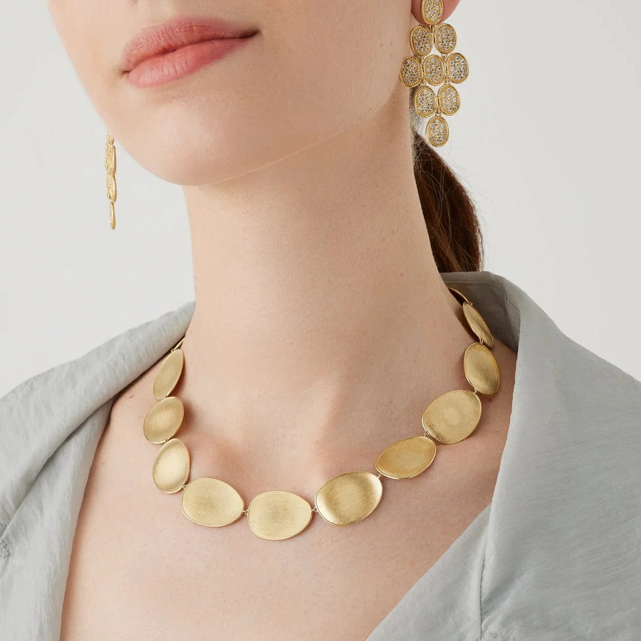 Marco Bicego 18K Yellow Gold Lunaria Leaf Necklace - Image 3