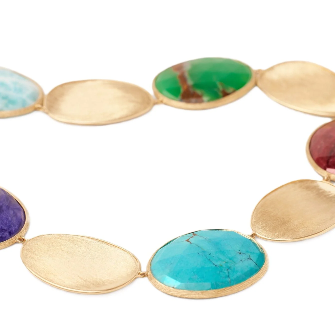 Marco Bicego 18K Yellow Gold Lunaria Mixed Stone Collar Necklace - Image 3
