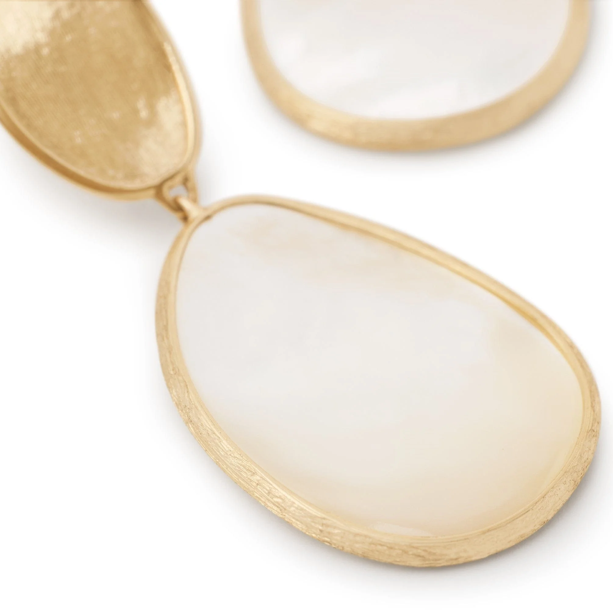 Marco Bicego 18K Yellow Gold Lunaria Mother of Pearl Drop Earrings - Image 2
