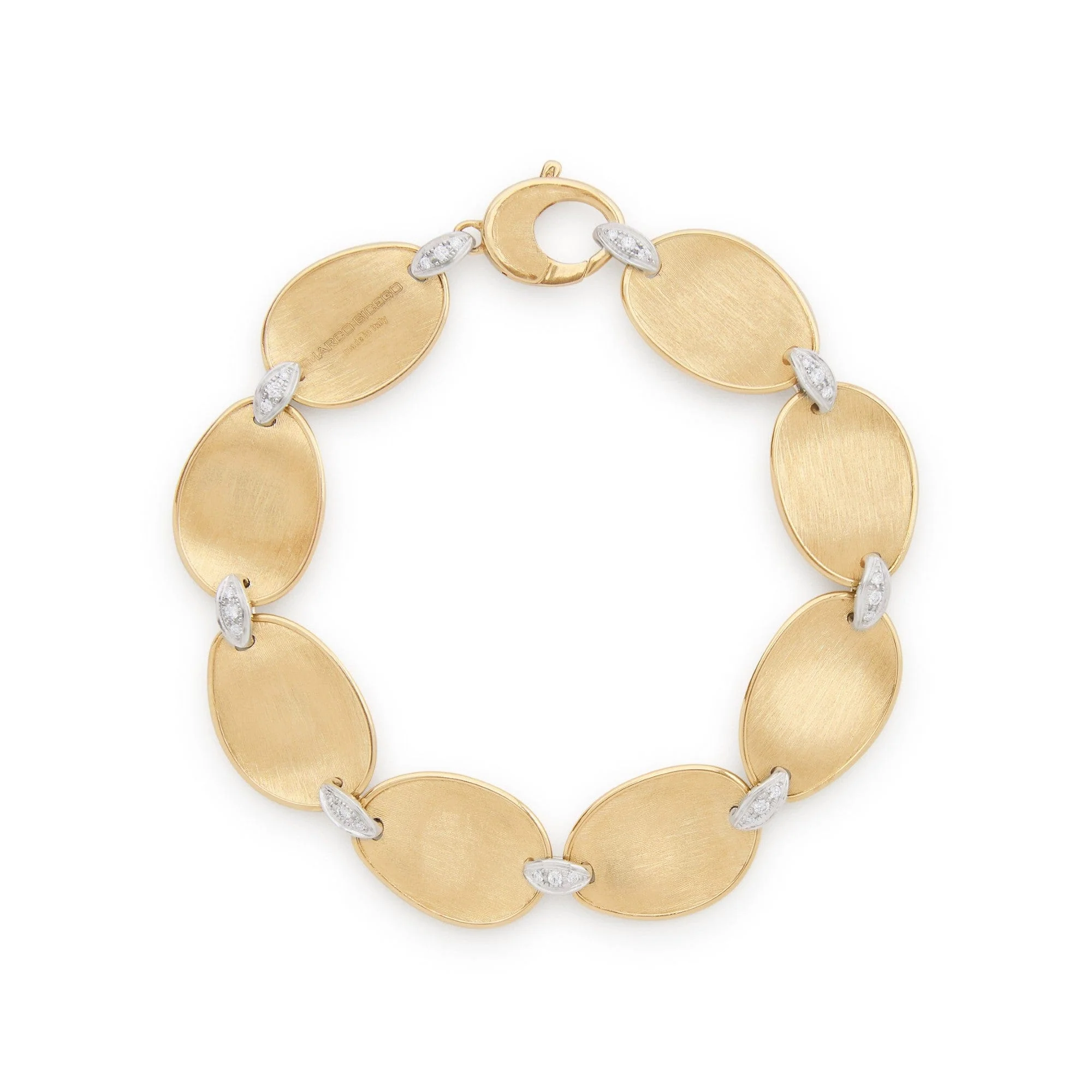 Marco Bicego 18K Yellow Gold Lunaria Pave Diamond Link Bracelet