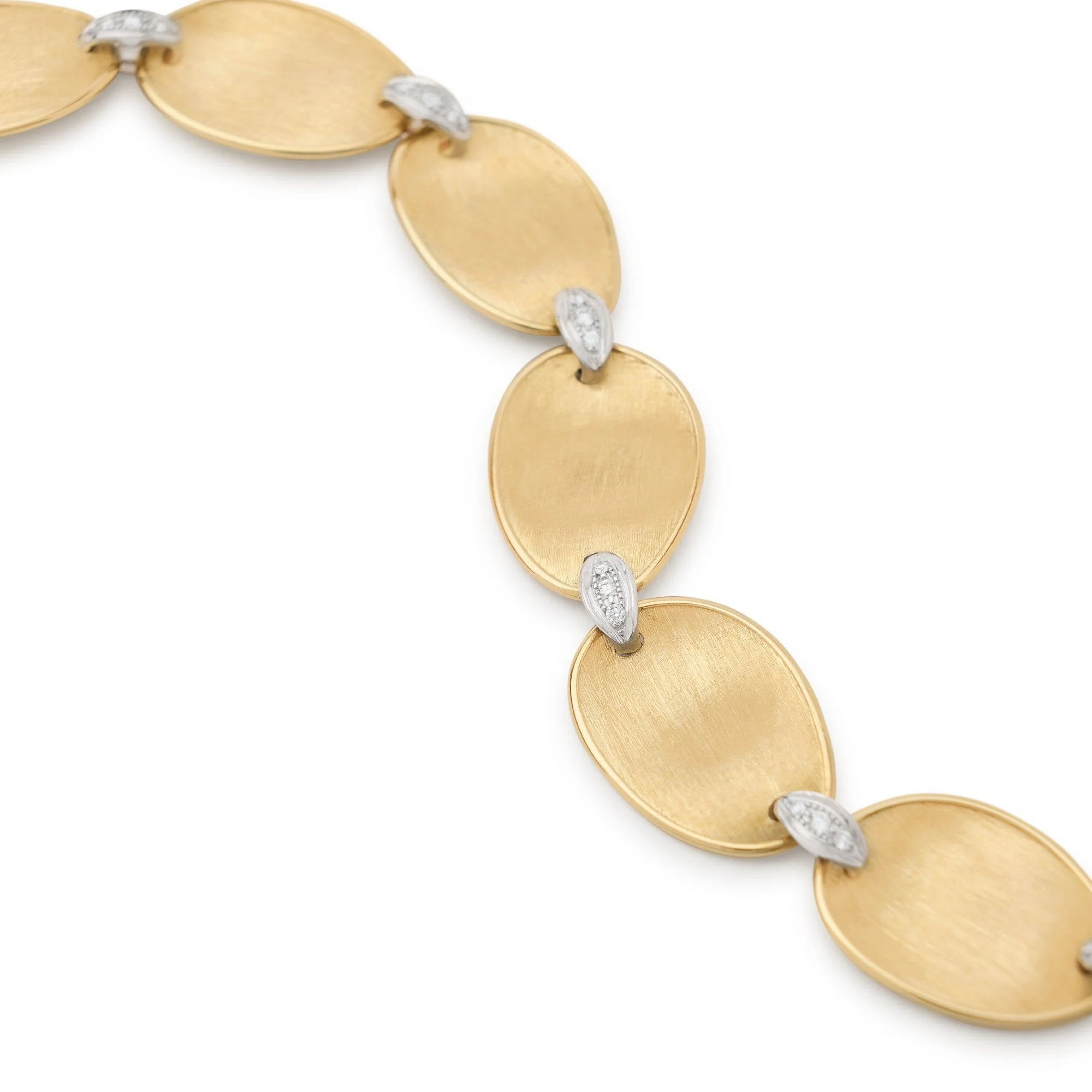 Marco Bicego 18K Yellow Gold Lunaria Pave Diamond Link Necklace - Image 2