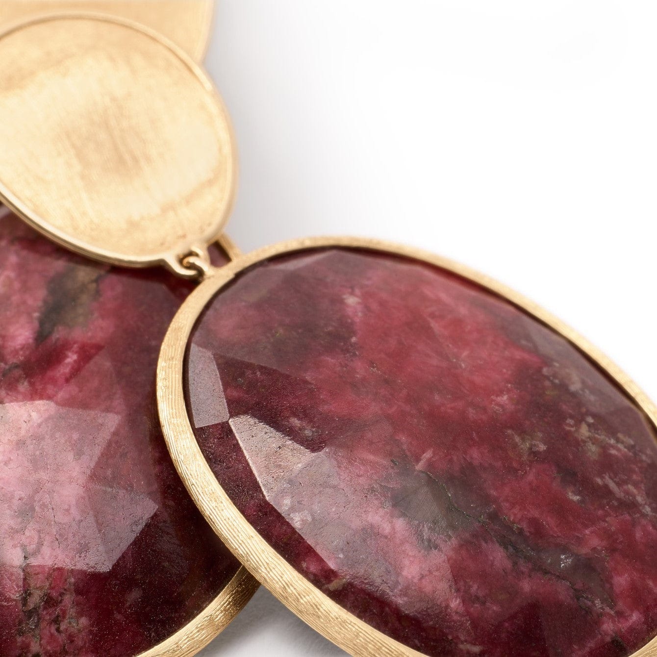 Marco Bicego 18K Yellow Gold Lunaria Thulite Drop Earrings - Image 3
