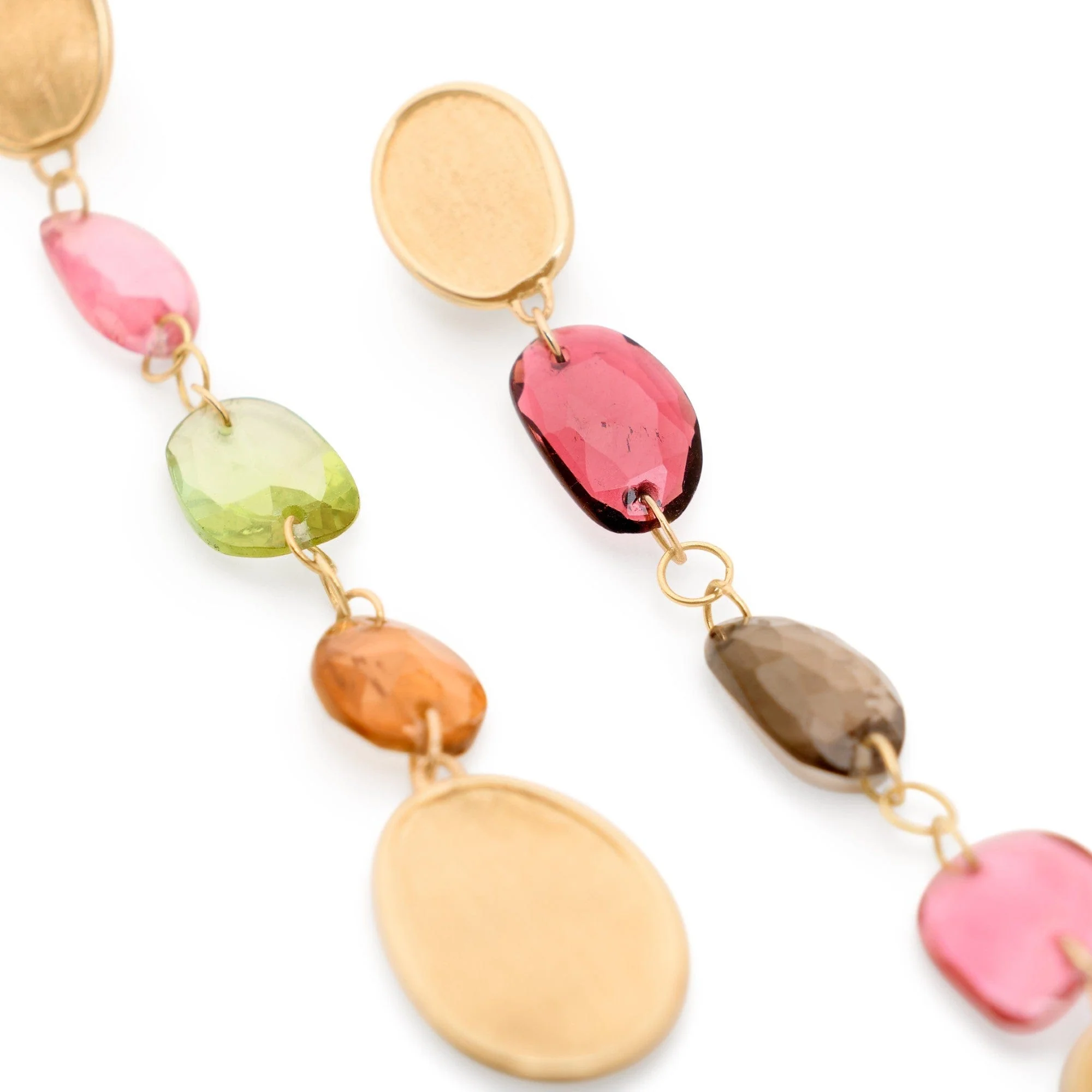 Marco Bicego 18K Yellow Gold Lunaria Tourmaline Drop Earrings - Image 2