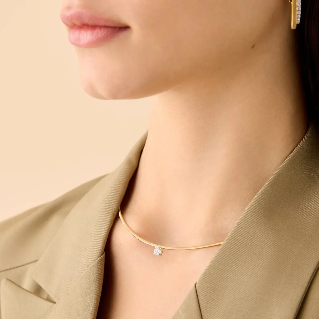 Marco Bicego 18K Yellow Gold Masai Diamond Coil Collar Necklace - Image 3